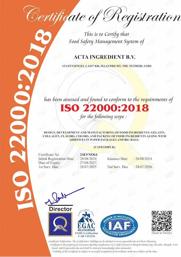 ISO 22000:2018 Certificate